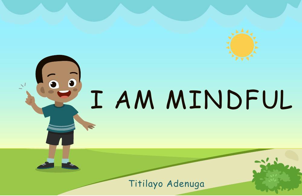 I Am Mindful, cover: Zik pointing up under a blue sky